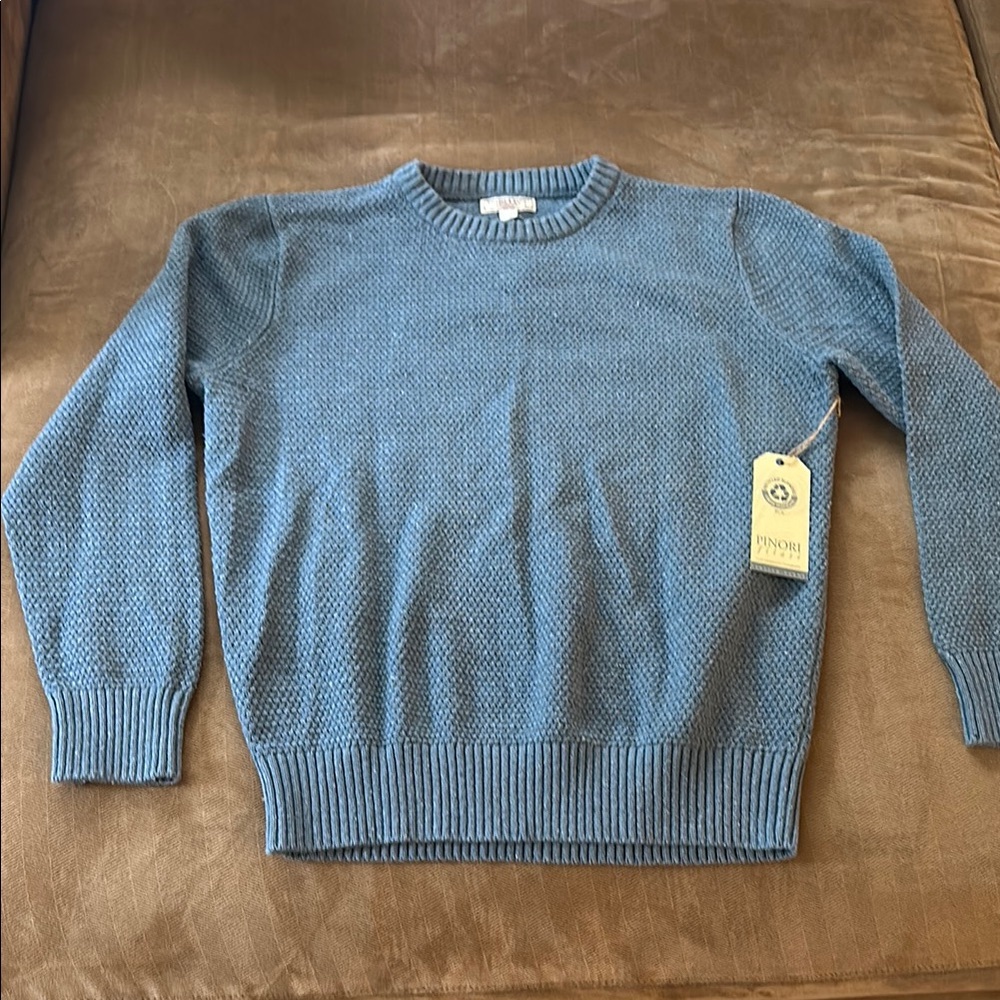 J Crew/Wallace & Barnes Blue Sweater Italian Yarns Large